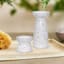 Vana White Ceramic Pillar Candleholder, 3.1"