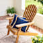 2-Pack Navy Jute Trim Outdoor Throw Pillow, 18"