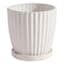 Providence Indoor Bridget White Ceramic Planter with Saucer, 6"