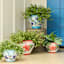 Hand Painted Spanish Red Floral Outdoor Planter, Small