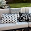 Found & Fable Black & White Textured with Tassels Lumbar Outdoor Throw Pillow, 14x20