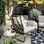 Found & Fable Black & White Textured with Tassels Lumbar Outdoor Throw Pillow, 14x20