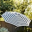 Black Awning Stripe Crank & Tilt Round Patio Umbrella, 9'