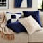 Crosby St. Navy Blue Cotton Slub & Velvet Throw Pillow, 18"