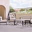 Soho Black Metal with Cement Top Patio Coffee Table