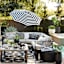 Crosby St. Black Solid Woven Outdoor Throw Pillow, 18"