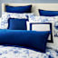 Providence Navy Blue Cotton Slub Throw Pillow with Pleating, 14x20