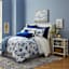 Providence Navy Blue Cotton Slub Throw Pillow with Pleating, 14x20