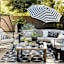(E535) Crosby St. Black & White Geometric Outdoor Area Rug, 8x10