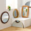 Wood Beaded Round Wall Mirror, 30"
