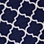 (D626) Brading Navy Blue Trellis Area Rug, 4x6