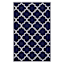 (D626) Brading Navy Blue Trellis Accent Rug, 3x4