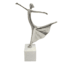 Decorative Silver Dancing Lady on Marble Stand, 14.5"