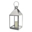 Chrome Lantern with LED Candle, 21"