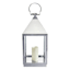 Chrome Lantern with LED Candle, 21"