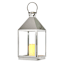 Chrome Lantern with LED Candle, 21"