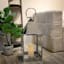 Chrome Lantern with LED Candle, 21"