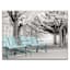 Enhanced Teal Park Benches Canvas Wall Art, 45x60