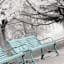 Enhanced Teal Park Benches Canvas Wall Art, 45x60
