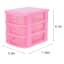 3-Drawer White & Tint Pink Mini Organizer