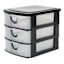 3 Drawer Black & Clear Mini Storage Organizer