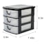 3 Drawer Black & Clear Mini Storage Organizer