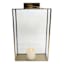 Gold Rectangle Lantern with Glass, 18"