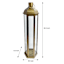Gold Hexagon Latern with Glass, 30.5"