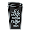 Black Coffee Up Wooden Wall Art, 8x12