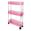 3-Tier Narrow Storage Cart, Dark Pink