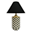Black & White Chevron Small Table Lamp with Empire Shade, 20"