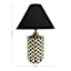 Black & White Chevron Small Table Lamp with Empire Shade, 20"