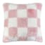 3-Pack Pink & White Checkered Faux Fur Throw Pillows