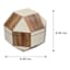 Natural & White Checkered Hexagon Box, 6"