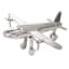 Decorative Silver Aluminum Airplane, 13x11