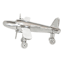 Decorative Silver Aluminum Airplane, 13x11