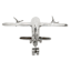 Decorative Silver Aluminum Airplane, 13x11