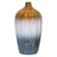 Brown, White, and Blue Ceramic Decor Vase, 11.8"
