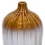 Brown, White, and Blue Ceramic Decor Vase, 11.8"