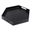 Large Black Hexagon Acacia Wood Tray, 17"