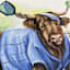 Pickleball Players Cattles Canvas Wall Art, 16x12