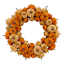 Homespun Harvest Orange Pumpkin Wreath, 18"