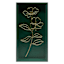 Framed Gold Metal Floral Green II, 16x8
