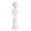 White Flocked Pedestal Bust Figurine, 4x12