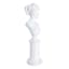 White Flocked Pedestal Bust Figurine, 4x12