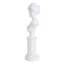 White Flocked Pedestal Bust Figurine, 4x12