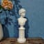 White Flocked Pedestal Bust Figurine, 4x12