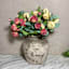 Matte Brown Reactive Ceramic Vase, 11"