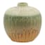 Green Reactive Glaze Ceramic Vase, 7"