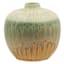 Green Reactive Glaze Ceramic Vase, 7"